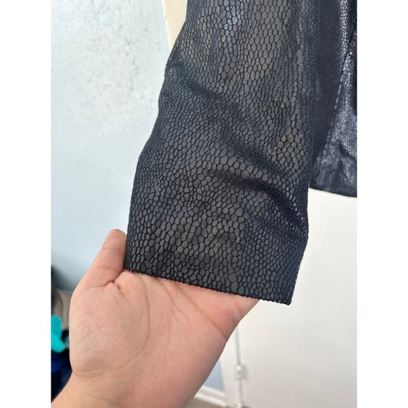 Tanjay Jacket Size 8P Black Velvet Burnout Snake Print Whimsigoth Stevie Nicks - Picture 7 of 9